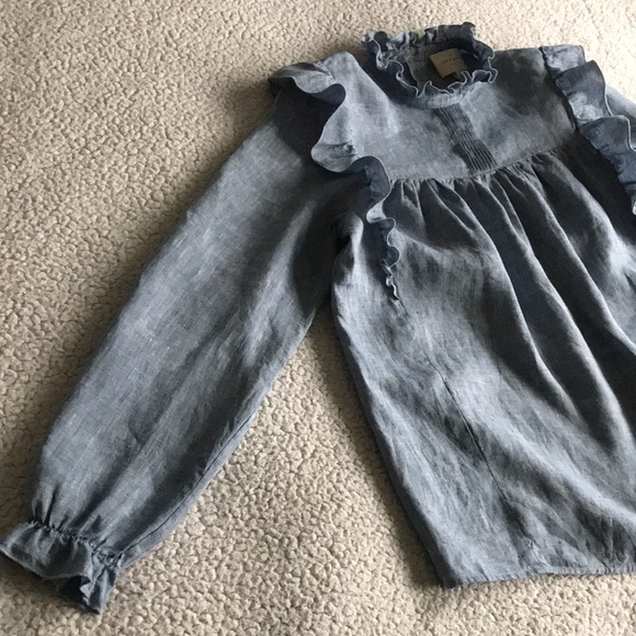 Sezane Juliette linen chambray blouse 34 2 - Picture 10 of 16